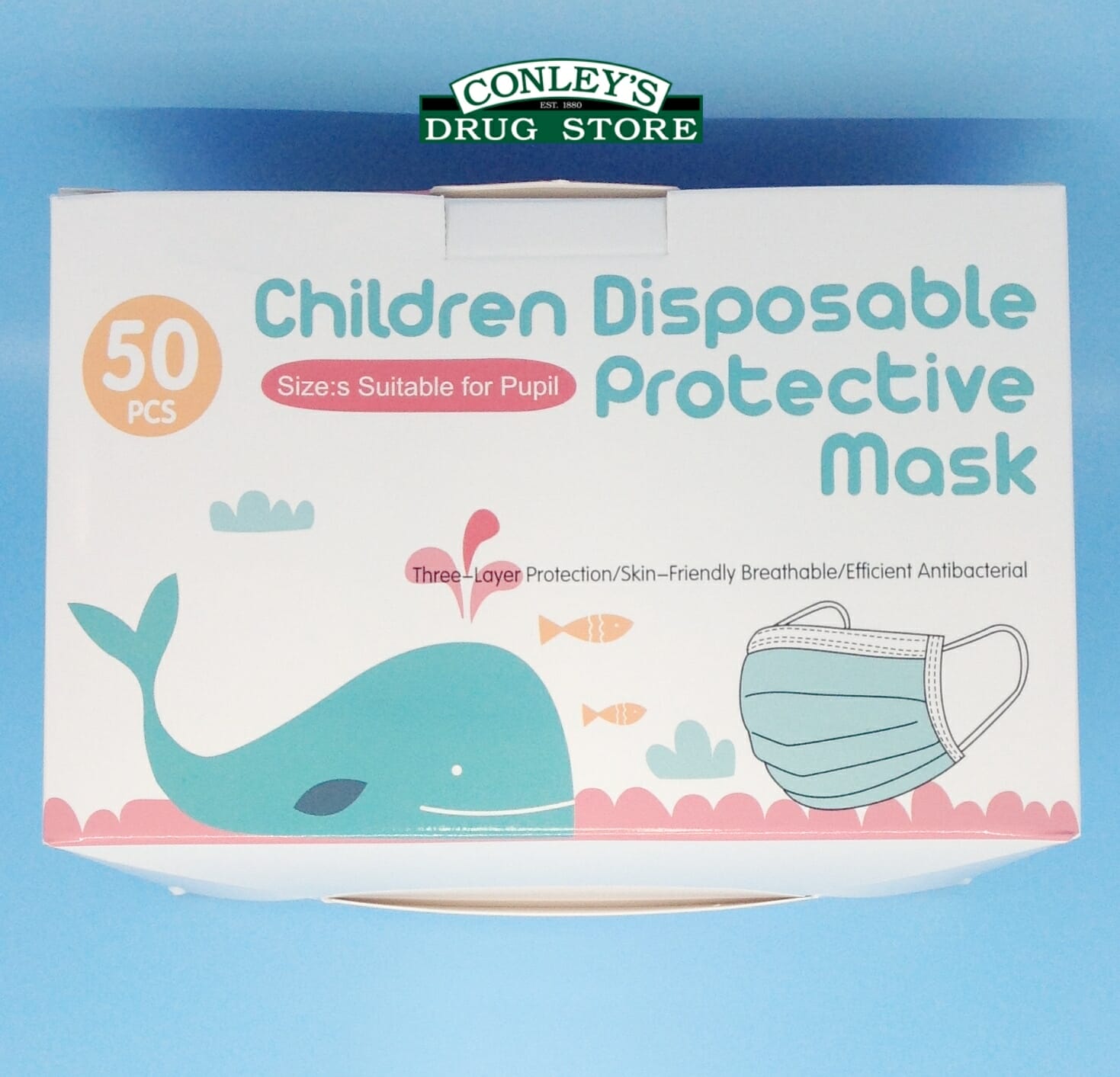 Children's Disposable Protective Mask Box of 50 Masks-Online Only Sale!